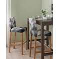 thumbnail image 2 of Black Grey Mountain Bar Stool Covers Set of 6, Misty Forest Nature Woodland Pine Tree Landscape Stretch Bar Chair Covers with Backs, Removable Pub Counter Chair Cover for Kitchen Dining Room Cafe, 2 of 7