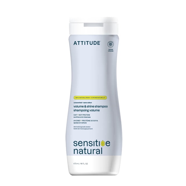 ATTITUDE Sensitive Skin, Hypoallergenic Shampoo, Fragrance Free, 16 fl. oz.