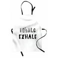 thumbnail image 1 of Inhale Exhale Apron, Hippie Life Health Breath Calligraphy Balance of Life Mentalcare, Unisex Kitchen Bib with Adjustable Neck for Cooking Gardening, Adult Size, Black and White, by Ambesonne, 1 of 4