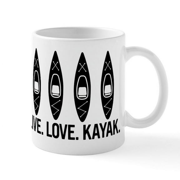 CafePress - Live. Love. Kayak. Mugs - 11 oz Ceramic Mug - Novelty Coffee Tea Cup