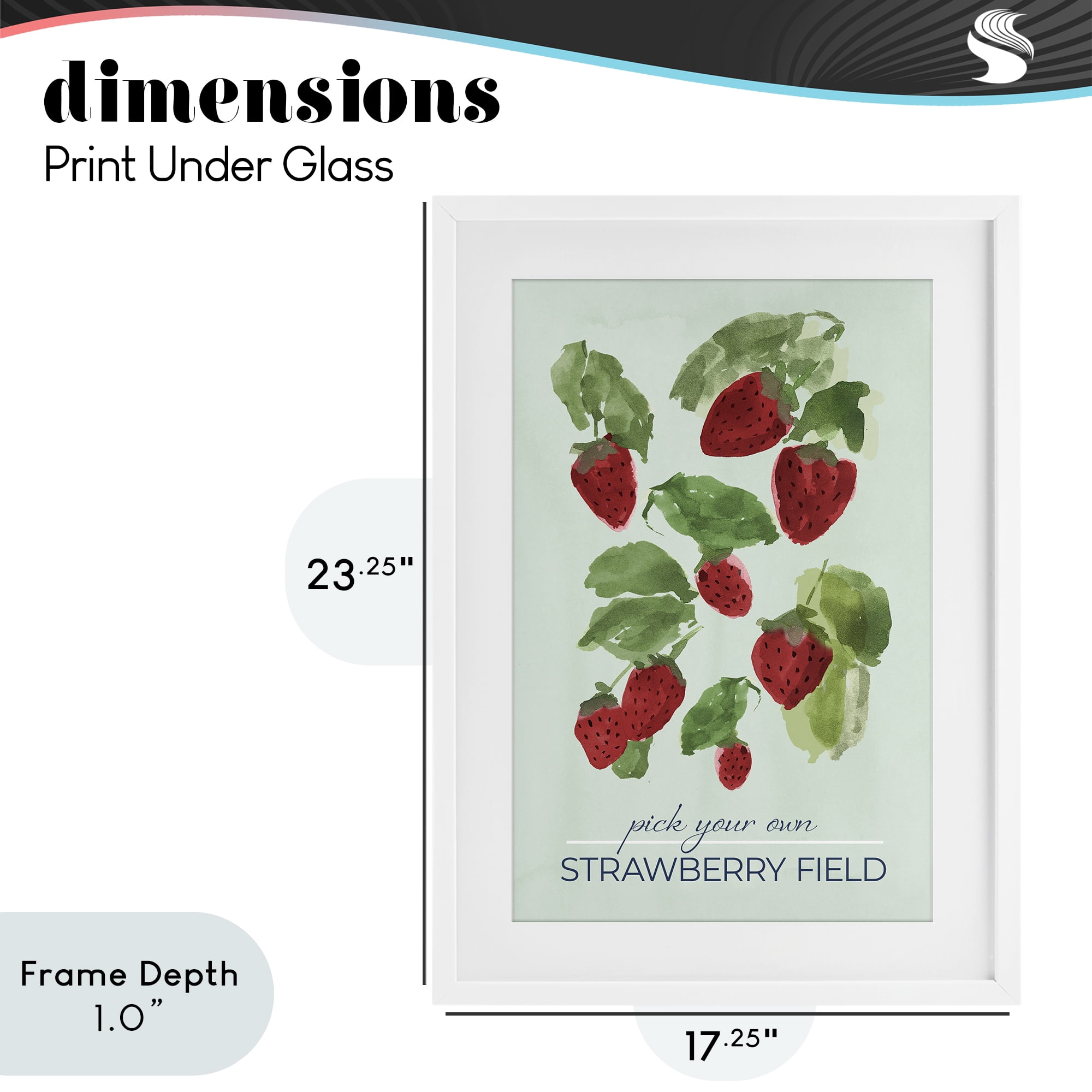 Stupell Industries Strawberry Field Pick Your Own White Framed Print Under Glass, design by Lucille Price