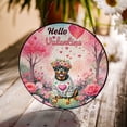 thumbnail image 3 of Hello Valentine’s Day Rottweiler Flower Crown Romantic Pink Floral Stained Glass Suncatcher Rottie Dog Lover Gifts Idea Window Hanging Sign Decor - 00031, 3 of 5