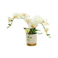 thumbnail image 3 of TISHITA Artificial Flower Faux Phalaenopsis Orchid Durable Ornament Decoration Centerpieces Potted Plants Bonsai for New Year Office White, 3 of 8