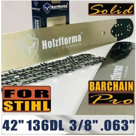 HolzfformaÂ® 42 Inch 3/8 .063 136DL Bar & Full Chisel Chain Combo For MS660 MS66