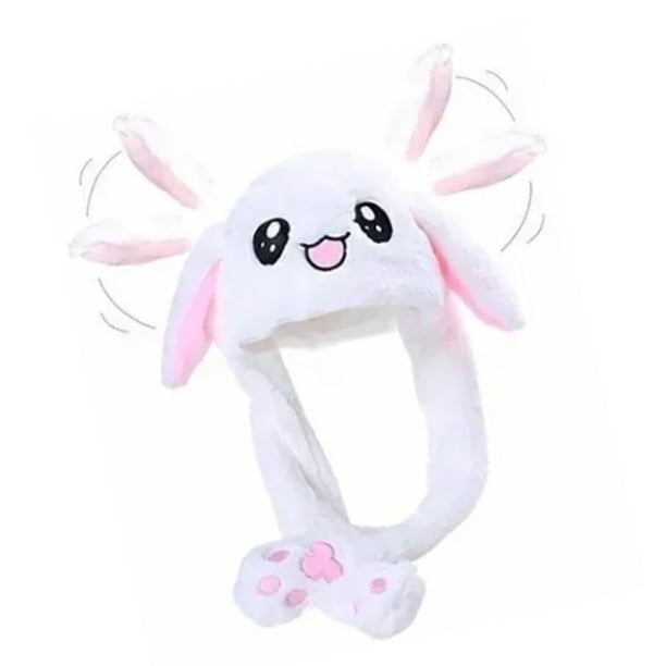 Gorro de conejito de peluche LED, gorro de conejito largo y luminoso, gorro de conejito móvil con orejas, gorro de conejito brillante de felpa, diseño exquisito