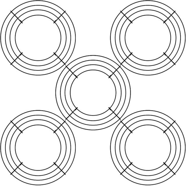 5Packs Metal Frame,Wire Frame Wire Making Rings Holiday Metal Wire Ring for Floral Arrangements Craft DIY -14in
