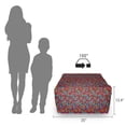 thumbnail image 3 of Abstract Rectangle Pouf, Repetitive Colorful Round Triangles Geometrical Retro Pattern, Under Desk Foot Stool for Living Room Office Ottoman with Cover, 25", Vermilion Petrol Blue, by Ambesonne, 3 of 4