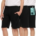 thumbnail image 2 of 3 Pack Men's Athletic Shorts with Pockets and Elastic Waist – 9-Inch Quick Dry Fit Moisture Wicking Gym Workout Shorts for Men for Basketball, Running, Soccer, Tennis, Sports Training (Up to 3XL), 2 of 5