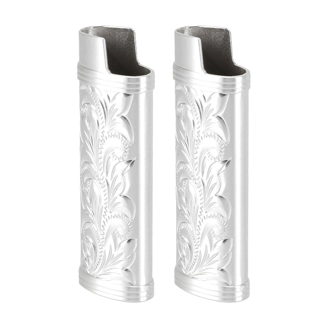 Vintage Style Lighter Case Zinc Alloy Container with Floral Pattern for Outdoor Camping Hiking Secure Protection