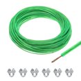 thumbnail image 1 of Uxcell 1/16 Green Vinyl Coated Wire Ropes 98ft Galvanized Steel with 6PCS M3 Loop Sleeves, 1 of 7