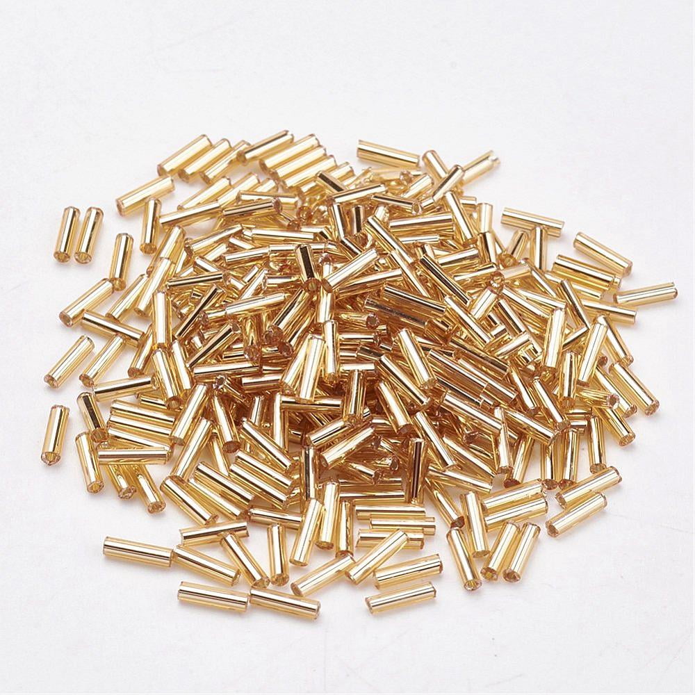 1Bag Glass Bugle Beads Silver Lined Wheat 9x2mm Hole: 0.5mm about 7000pcs/bag