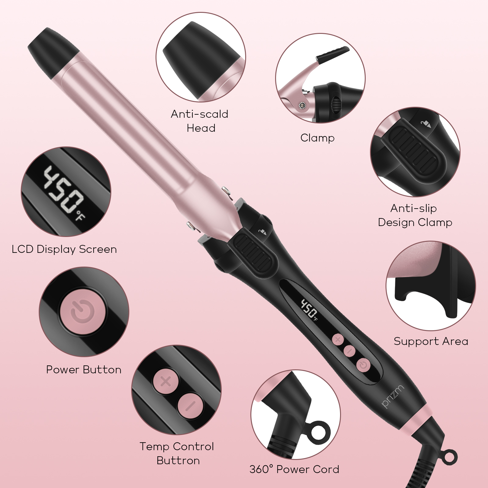 Prizm 5-in-1 Professional Curling Iron with Barrels photo 7