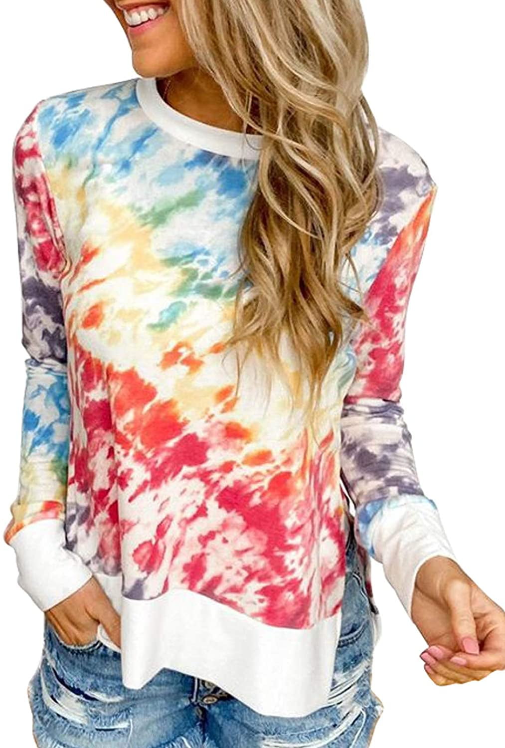 Women's Tie Dye Side Slits Sweatshirt 