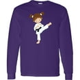 thumbnail image 3 of Inktastic Karate Girl, Cute Girl, Brown Hair, Black Belt Long Sleeve T-Shirt, 3 of 5