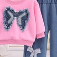 thumbnail image 4 of mgoYE Toddler Baby Girl Clothes Fall Winter Outfit Bow Sweatshirt Denim Jeans Outfits 1-2 Years, 4 of 5