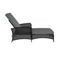 thumbnail image 2 of COSCO Outdoor Living Adjustable Chaise Lounge Chair Patio Furniture, Black Wicker and Gray Cushion, 2 of 7