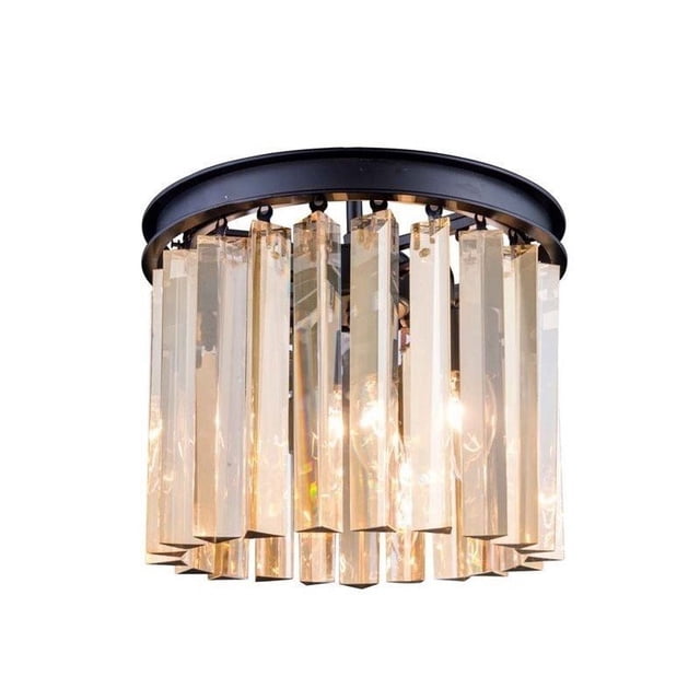 Elegant Lighting Sydney 12" 3 Light Royal Crystal Flush Mount