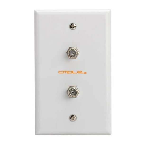Cmple Dual Coaxial FConnector Wall Plates for Cable TV, Satellite