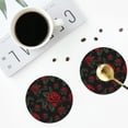 thumbnail image 5 of Disketp Roses Funny Coasters,6 Pcs Leather Coasters With Holder, Perfect Housewarming Hostess Gifts,Protect Furniture From Water Marks Scratch And Damage, 5 of 9