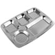 thumbnail image 5 of Bandeja de cena dividida de acero inoxidable Plato de comida dividido para comedor escolar Plato de acero inoxidable, 5 of 7