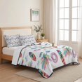 thumbnail image 5 of Quilts Twin Size Bedding Set, Summer Beach Lightweight Quilted Comforter, Colorful Surfboard Swim Ring Palm Tree Soft Reversible Bedspread Coverlet with Pillow Covers for All Season, 68" x 86", 5 of 9
