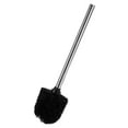 thumbnail image 2 of Cepillo de limpieza para inodoro de baño, cabezal redondo negro, mango de metal de acero inoxidable, 2 of 10