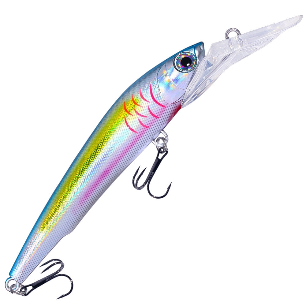 HENGJIA Fishing Lures, Jerkbait for Bass Fishing Minnow Lure Set, Large Fishing Plugs Sinking Hard Baits Long-Distance Casting Swimbaits for Trout Bass Perch Fishing,5pcs