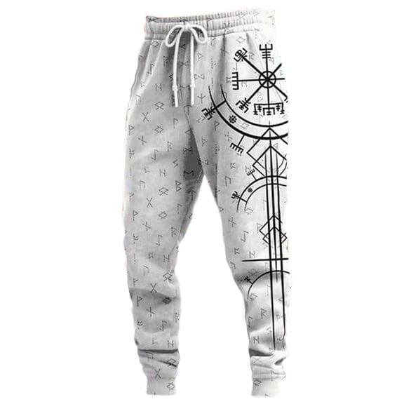 XINPING Sweatpants for Mens Casual Graphic Print Drawstring Sweat Pants Joggers Stretch Loose Pants for Outdoor Daily Wear
