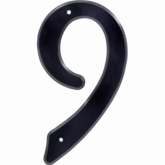 4 in. Nail-On Black Plastic House Number - 9 - 10 Piece
