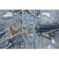 thumbnail image 3 of Red Label Men’s Premium Casual Faded Denim Jean Button Up Cotton Slim Fit Jacket (Medium Blue Distressed, L), 3 of 3
