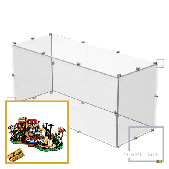 Display Case for LEGO® 21360 Willy Wonka & the Chocolate Factory (Clear base)