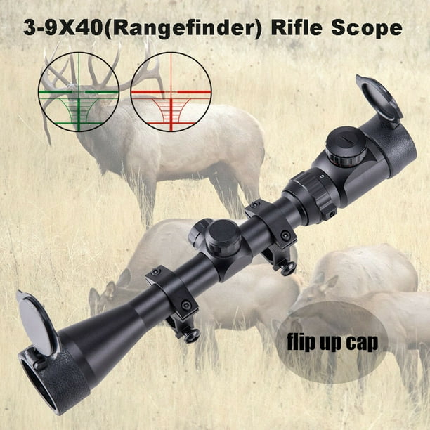 Pinty 39X40 mm Rangefinder MilDot Reticle Illuminated Riflescope W/ Mount Hunt