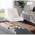 thumbnail image 2 of Scranton & Co Contemporary Velvet Swivel Adjustable Office Chair in Cream, 2 of 12