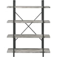 thumbnail image 3 of Pemberly Row 4 Shelf Bookcase in Gray Driftwood and Gunmetal, 3 of 7