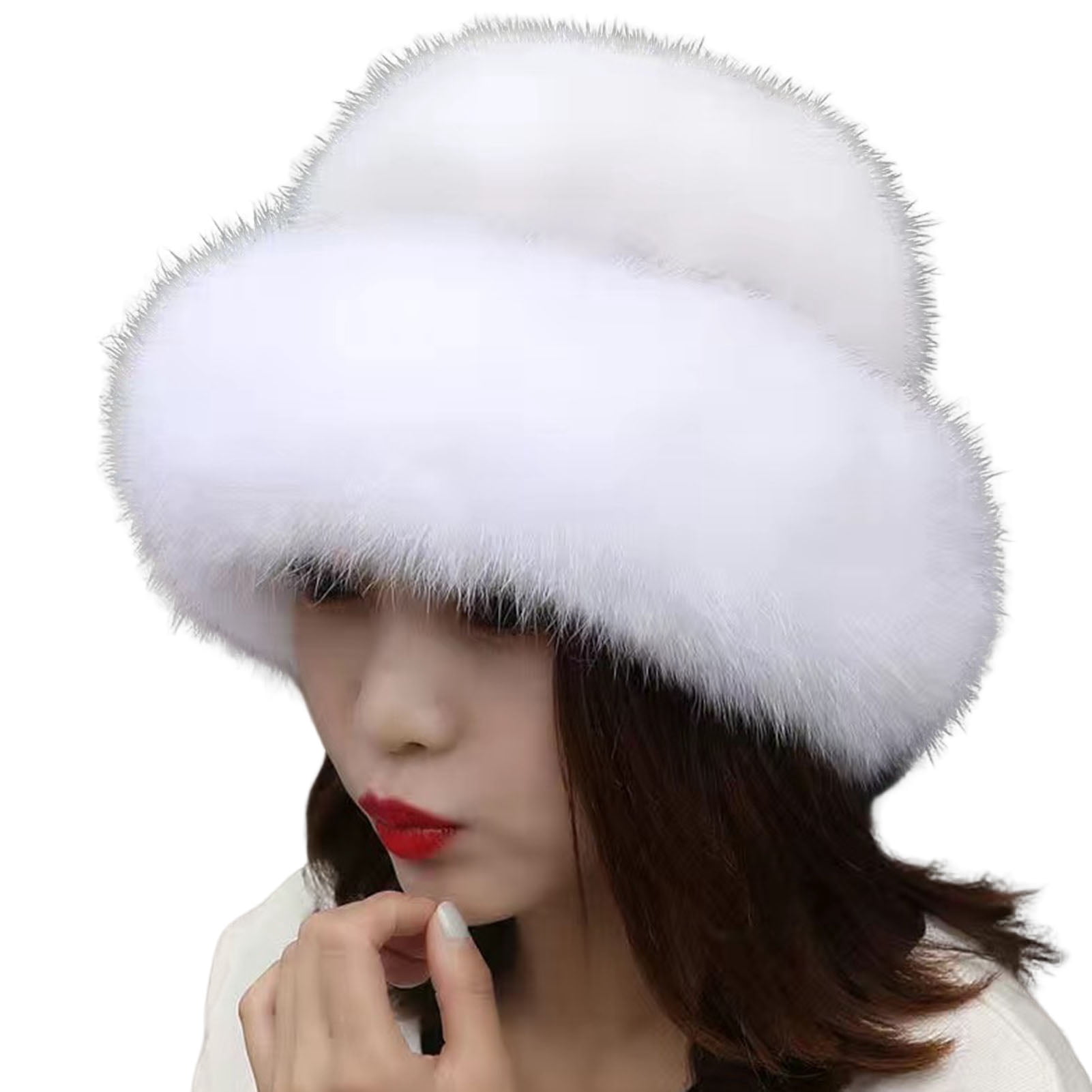 harmtty Female Hat Solid Color Fluffy Thickened Ear Dome  display picture 3