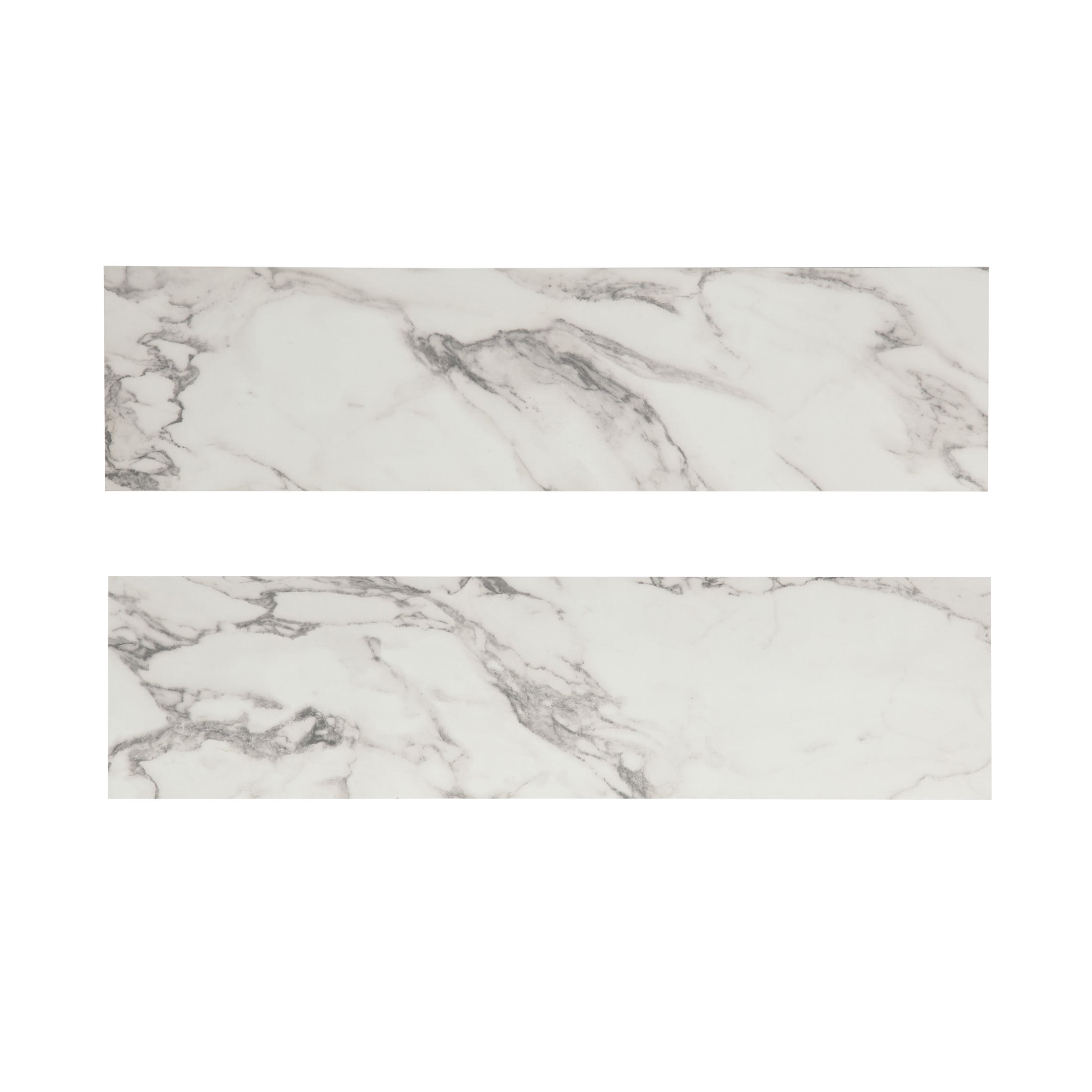 Kate and Laurel Havlock Modern Faux Marble Floating Shelves, Set of 2, 22 x 6, White, Transitional Functional Bathroom and Kitchen Shelves for Dorm Storage or Apartment Decor