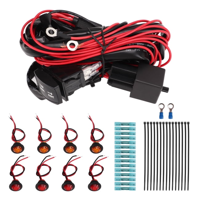Turn Signal Flasher Relay Harness, Easy Installation UTV Turn Signal Rocker Switch High Transparency Wear Resistant For Cart Horizontal Turn Switch,Vertical Turn Switch,Vertical