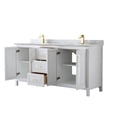 thumbnail image 2 of Wyndham Collection Daria 72" Wood Double Bathroom Vanity in White/Gold Trim, 2 of 5