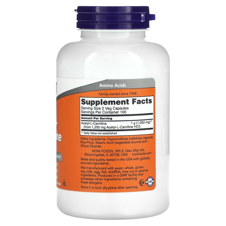 NOW Foods Acetyl-L Carnitine 500 Milligram