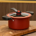 thumbnail image 4 of 3.5L Stainless Steel Pressure Cooker,Non-stick Interior,Multi-functional Slow Cooker for Stewing and Steaming,Open Flame Safe,Stylish Kitchen Cookware in Red or Silver, 4 of 8