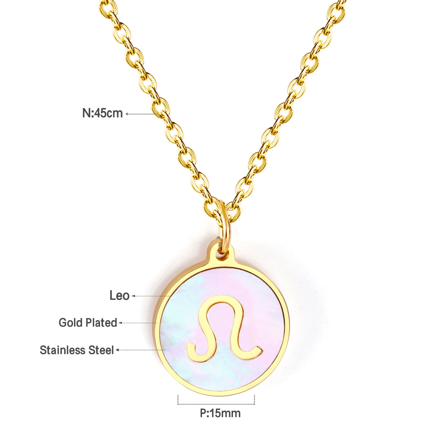 Zodiac Pearl Necklace Gold Cute 