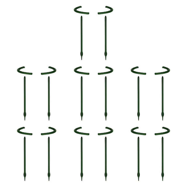 14 piezas de estacas de soporte para plantas, anillos de soporte para flores, varillas semicirculares para jaulas de exterior 14cmx24cm