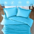 thumbnail image 5 of Superior Cotton Flannel Solid Duvet Cover Set, Twin, Blue, 5 of 9