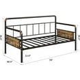 thumbnail image 3 of GarveeHome Metal Daybed Frame Twin Size, Heavy Duty Metal Twin Bed Frame, Daybed for Living Room Bedroom Guest Room, Brown, 3 of 9