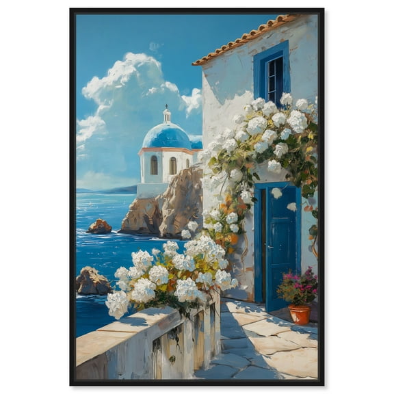 Home and Oceanview Canvas Coastal Wall Art by Art Remedy, Black Frame, 10" x 15"
