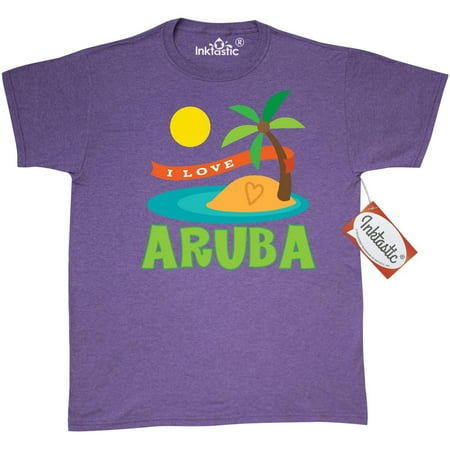 Inktastic I Love Aruba T-Shirt Island Countries Country Tropical Vacation International Travel City Cities Mens Adult Clothing Apparel Tees T-shirts