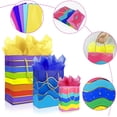 thumbnail image 3 of Gift Bags Assorted Sizes and Designs with Handle and Tissue Paper Birthday Gift Bags Rainbow for Birthday Bag Party Baby Shower Wedding Holiday Presents (Striped, 10), 3 of 4