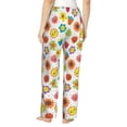 thumbnail image 3 of Xecao Cartoon Flowers Women's Straight Lounge Pajama Pants: The Epitome of Relaxed Sleepwear, 3 of 9