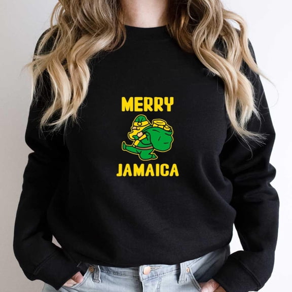 Merry Jamaica Christmas Funny Jamaican Holiday Vacation Graphic SW1137 Unisex Sweatshirt, Up to Size 5XL