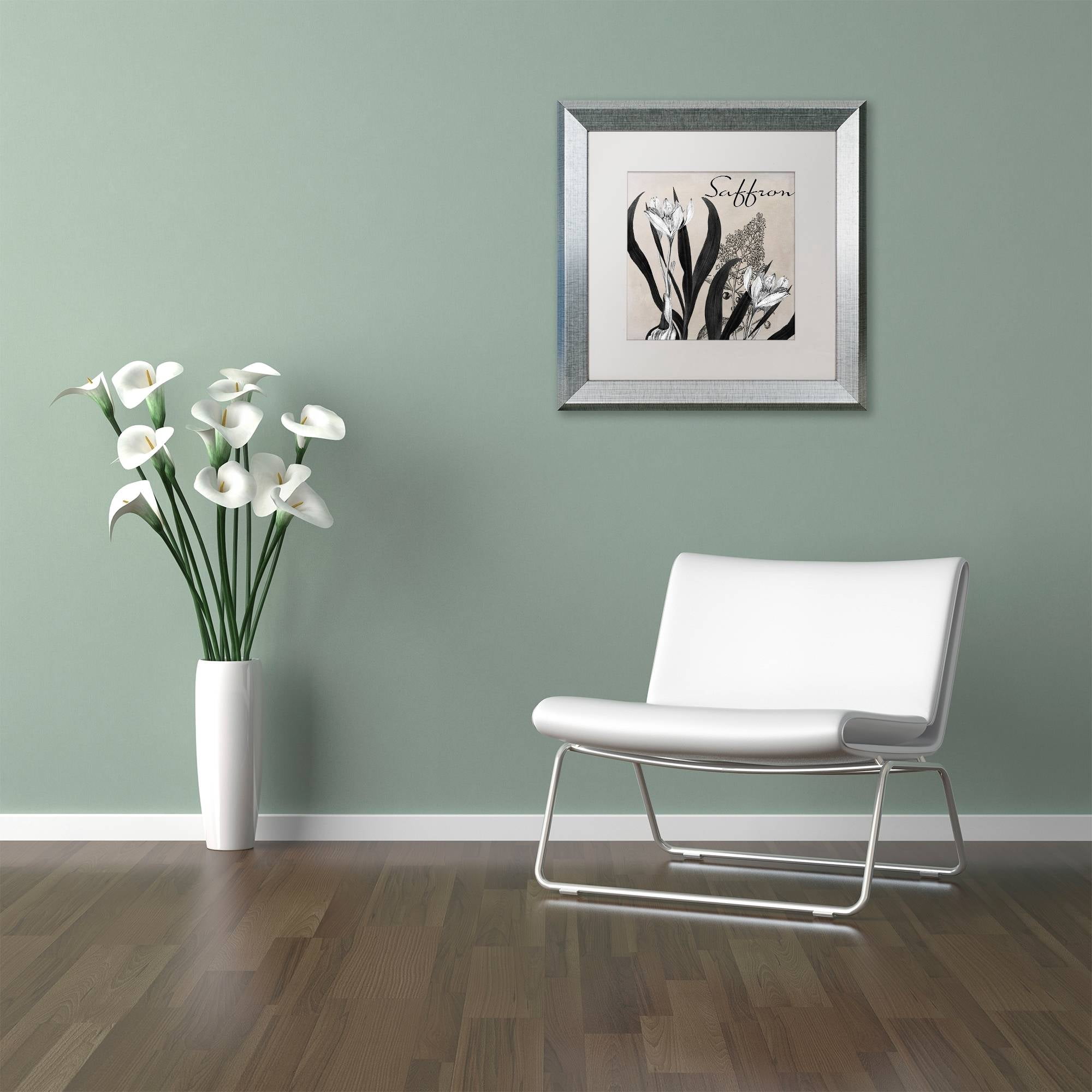 Trademark Fine Art "Flowering Herbs I" Canvas Art by Color Bakery White Matte, Silver Frame